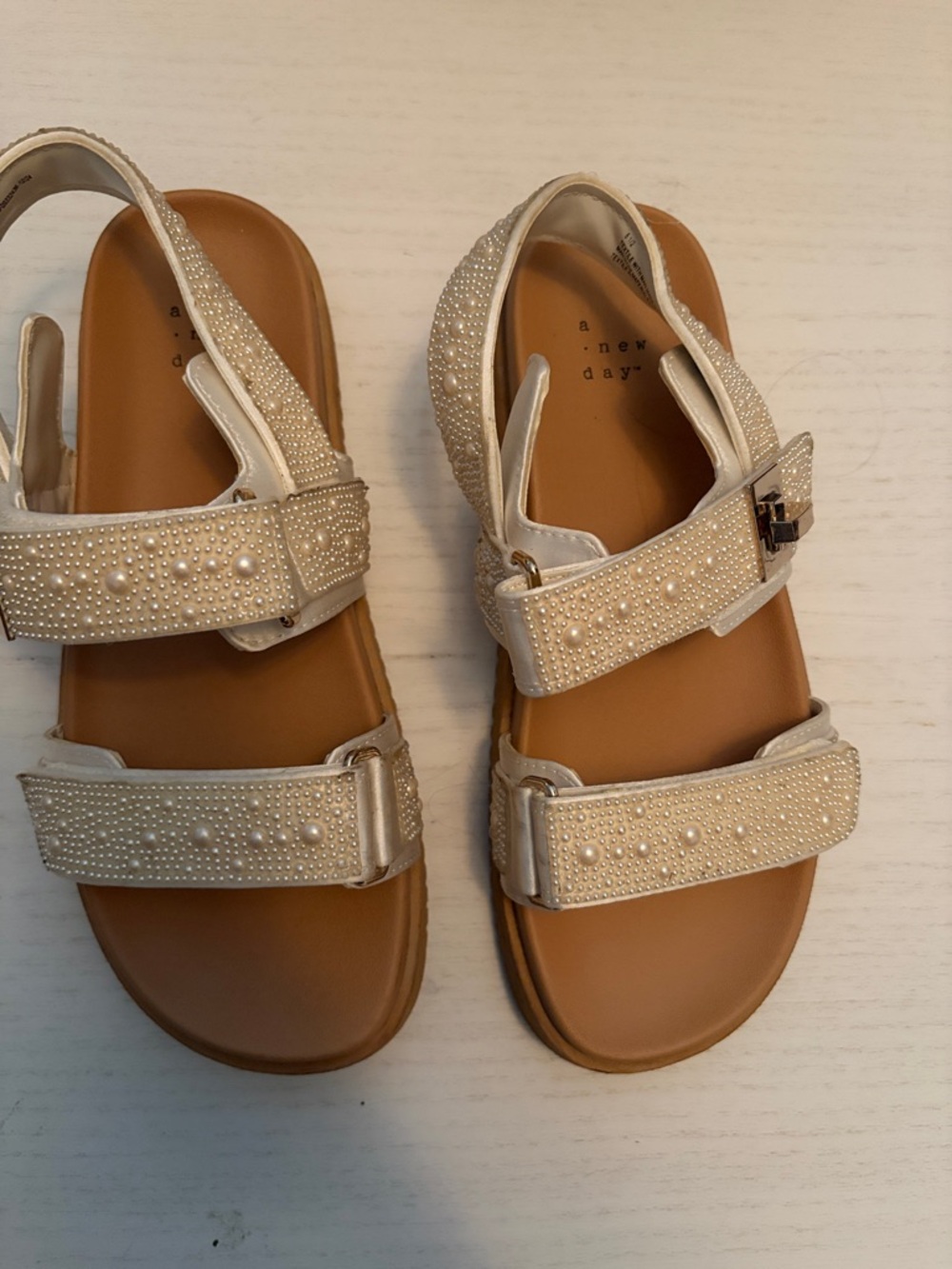 a new day Ivory Pearl-Accented Slingback Sandals